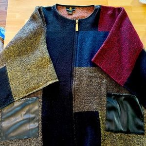 Shawl Cover Up with Vegan Leather Leggings